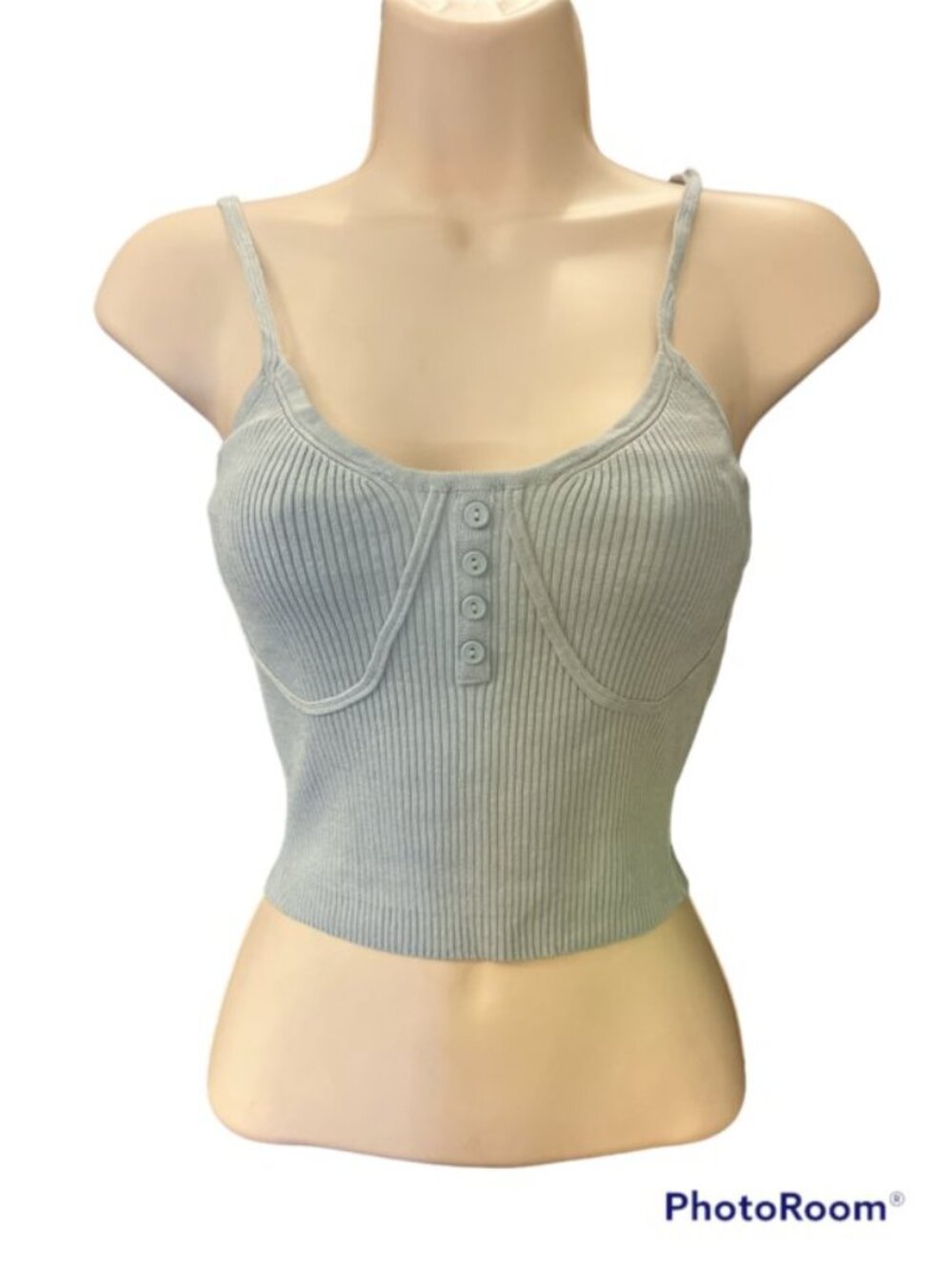 Iris Basic sage green cable knit bralette camisole NWT